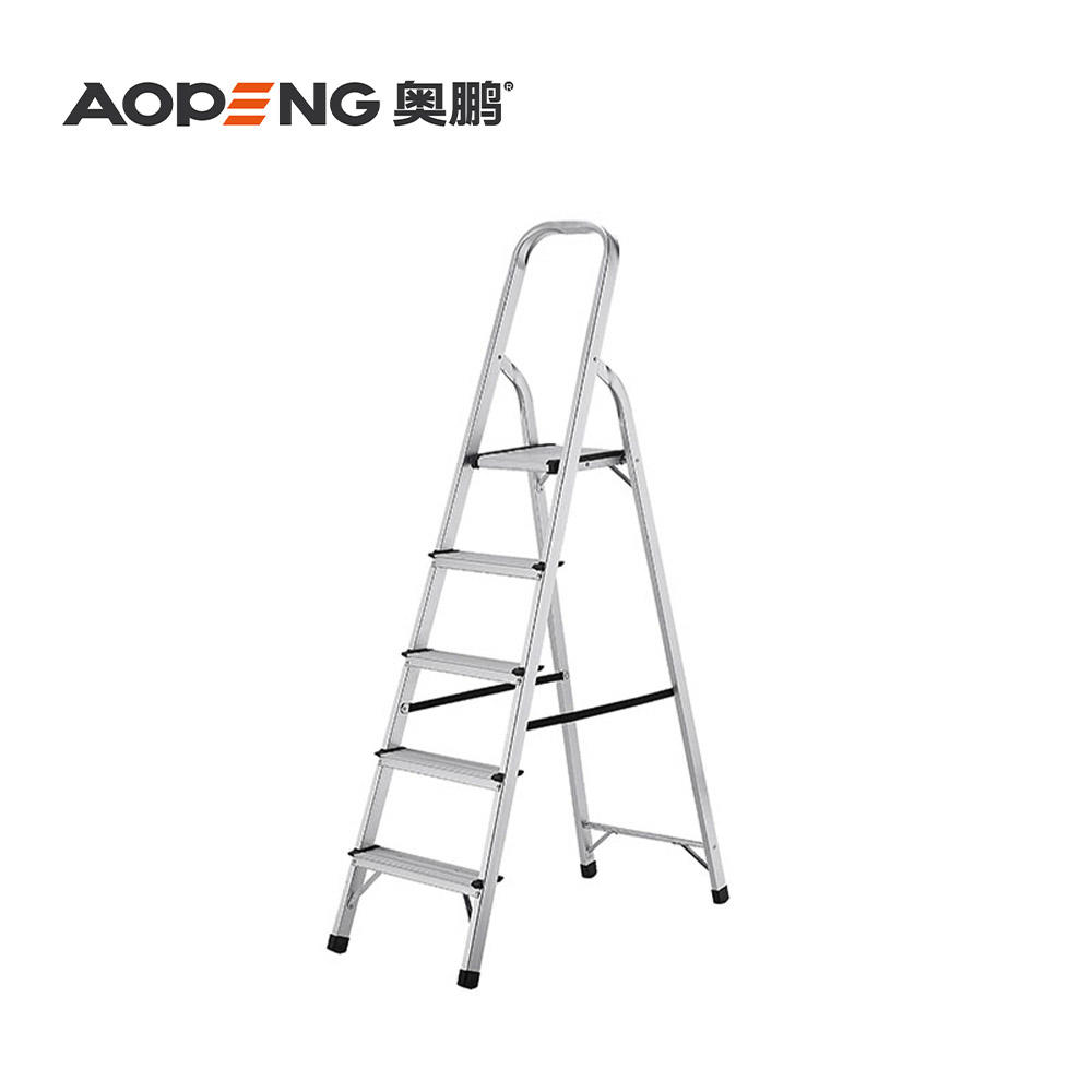 AP-2345 5 Step ladder, household aluminium folding step ladder, with wide anti-slip pedal, convenient handgrip, max capacity 150kg
