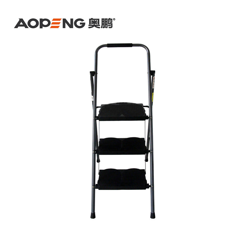 AP-1113G Three Step Ladder, Folding Step Stool, Step Stool with Wide Anti-Slip Pedal, Lightweight, Portable Folding Step Ladder with Handgrip