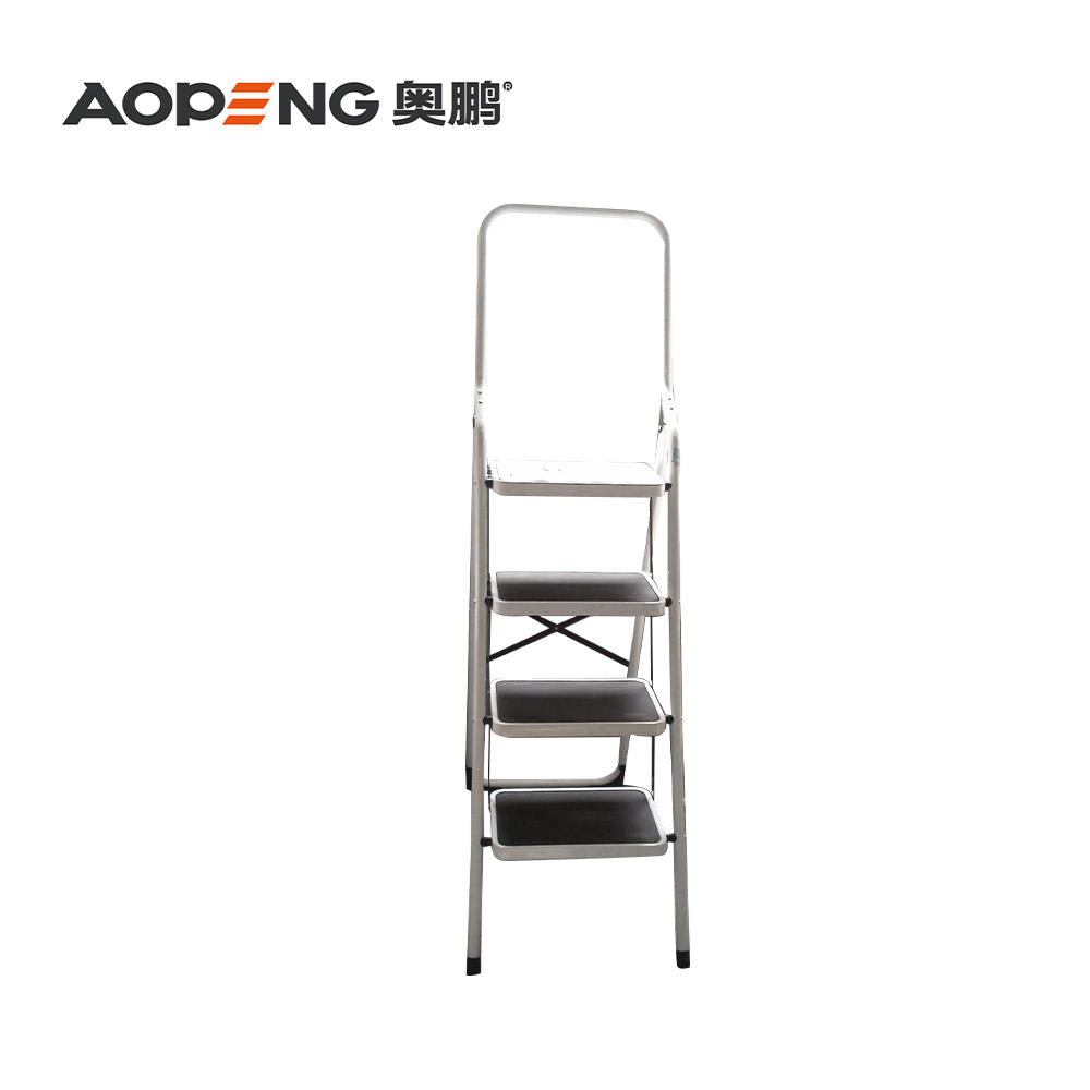 AP-1102C 2 Steps ladder with handgrip anti-slip sturdy and wide pedal multi-use for household and office handgrip step stool ladders, space saving, household steel step ladder max capacity 150kg