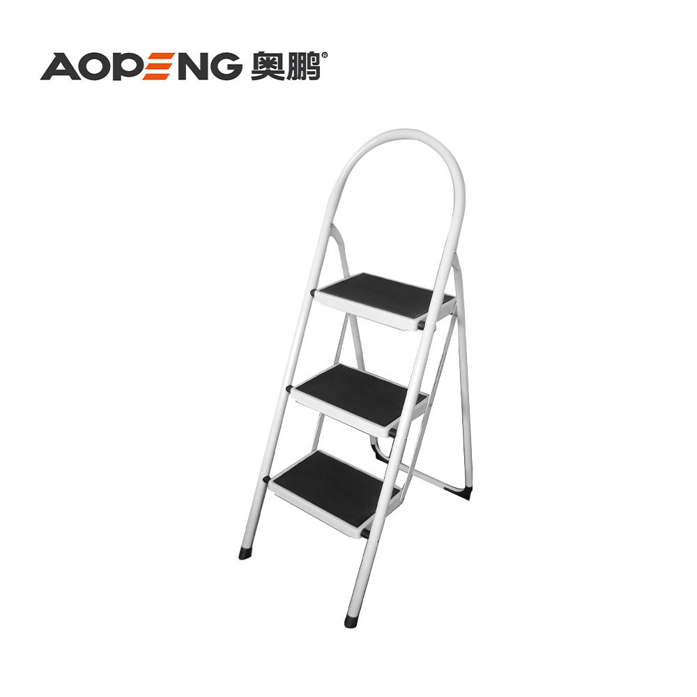 AP-1153 Three step ladder, folding step stool, step stool with wide anti-slip pedal, lightweight, portable folding step ladder with handgrip