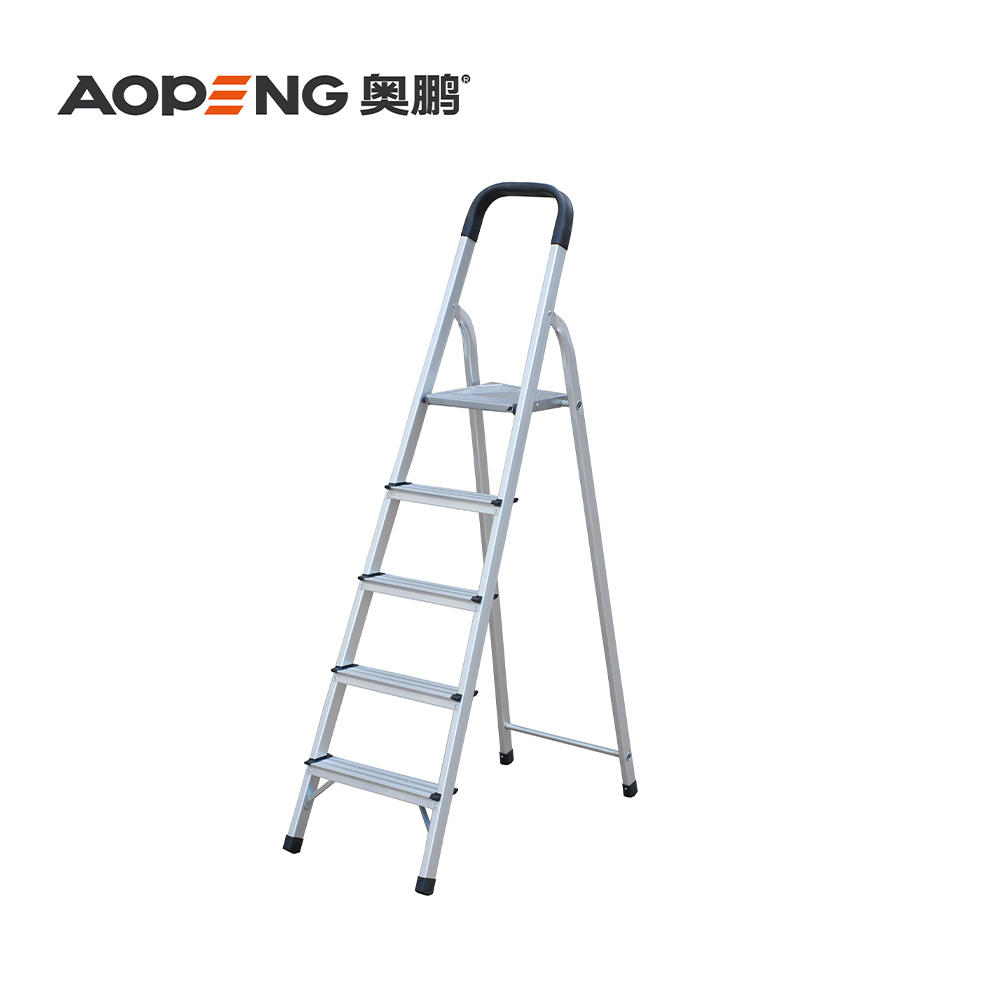AP-2335 5 Step ladder, household aluminium folding step ladder, with wide anti-slip pedal, convenient handgrip, max capacity 150kg