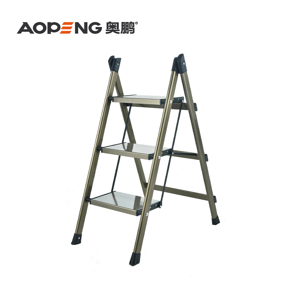 AP-2402D 2 Step ladder aluminium lightweight folding step stool wide anti-slip pedal, household office portable stepladder, max capacity 150kg