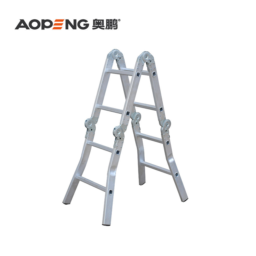 AP-4022 Aopeng folding ladder heavy duty step tall ladders multipurpose aluminum extension scaffolding platform, 150kg