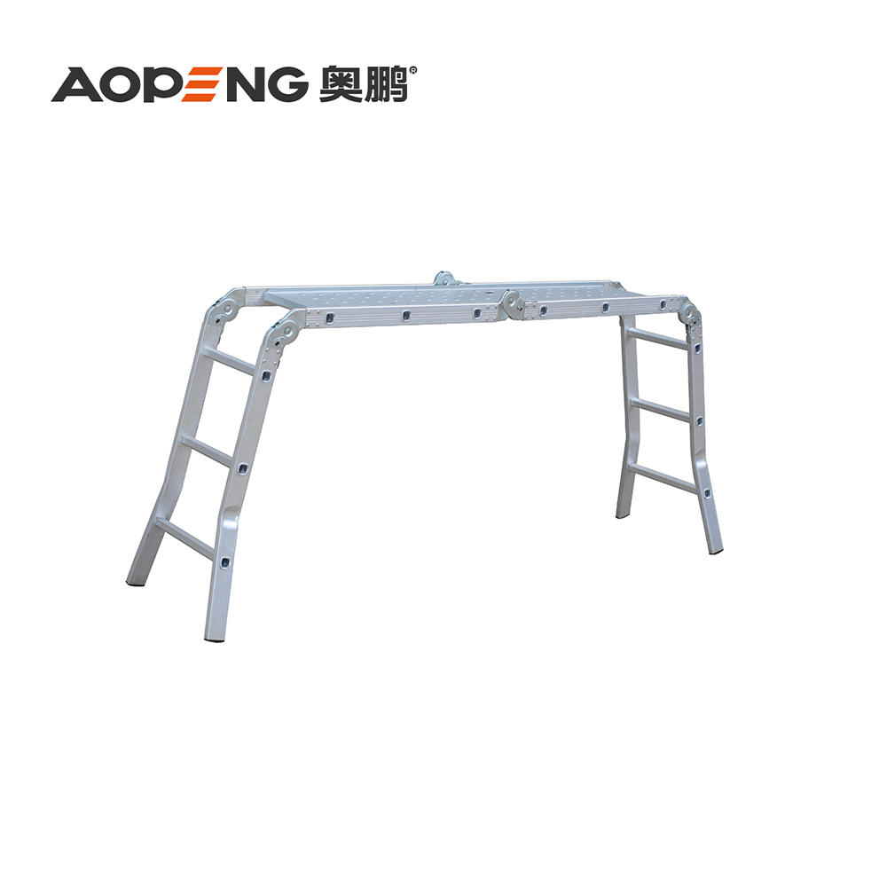 AP-4022 Aopeng folding ladder heavy duty step tall ladders multipurpose aluminum extension scaffolding platform, 150kg