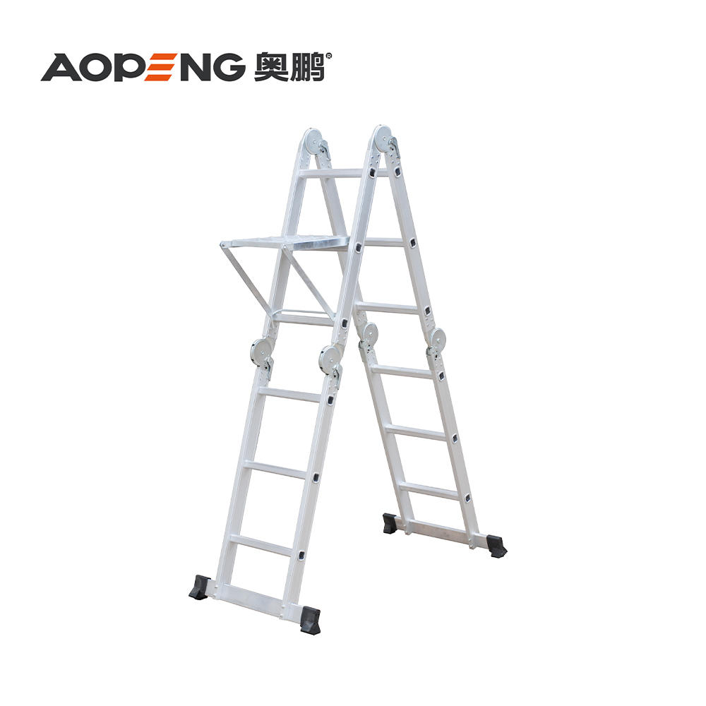 AP-403A Aopeng folding ladder heavy duty step tall ladders multipurpose aluminum extension scaffolding platform, 150kg