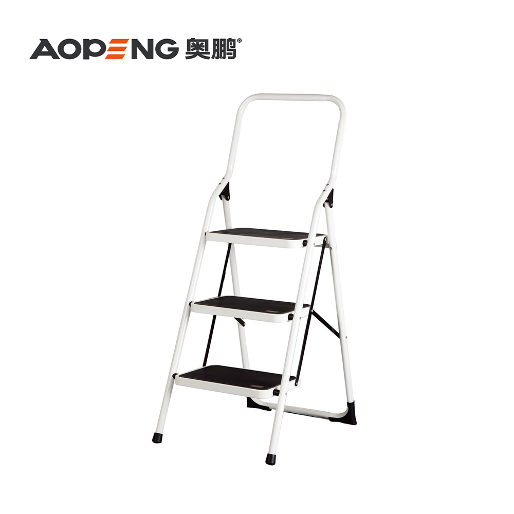 AP-1102C 2 Steps ladder with handgrip anti-slip sturdy and wide pedal multi-use for household and office handgrip step stool ladders, space saving, household steel step ladder max capacity 150kg