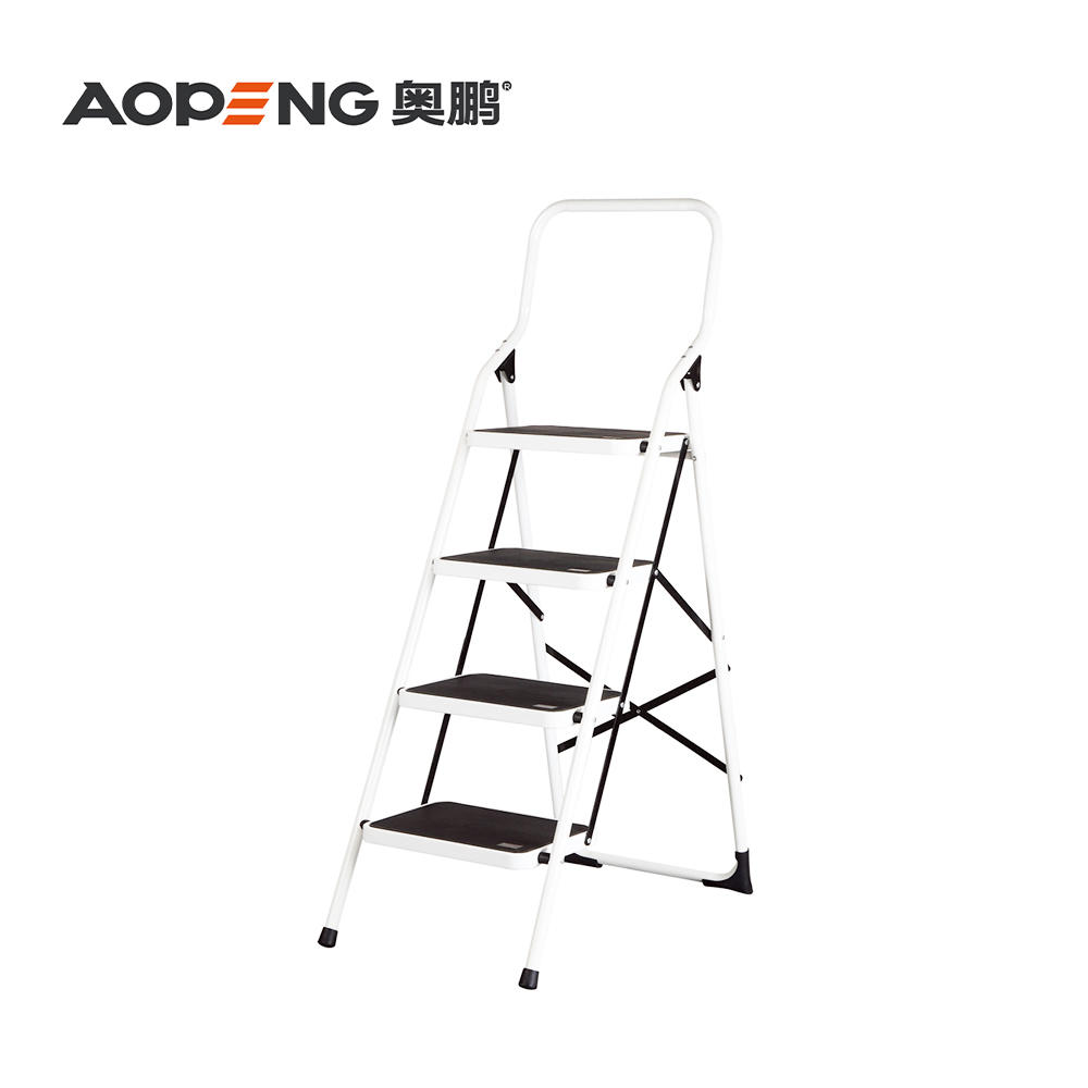 AP-1102B 2 Steps ladder with handgrip anti-slip sturdy and wide pedal multi-use for household and office handgrip step stool ladders, space saving, household steel step ladder max capacity 150kg