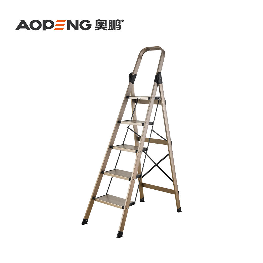 AP-2324 FOUR Step ladder folding step stool with anti-slip wide pedal handle for adults seniors, perfect for home kitchen garden safety decorative ladder