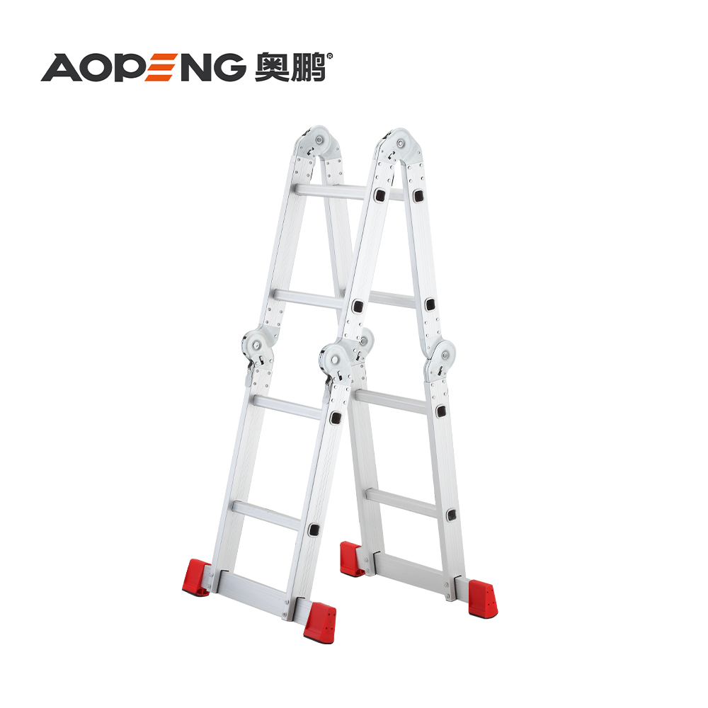 AP-403B Aopeng folding ladder heavy duty step tall ladders multipurpose aluminum extension scaffolding platform, 150kg