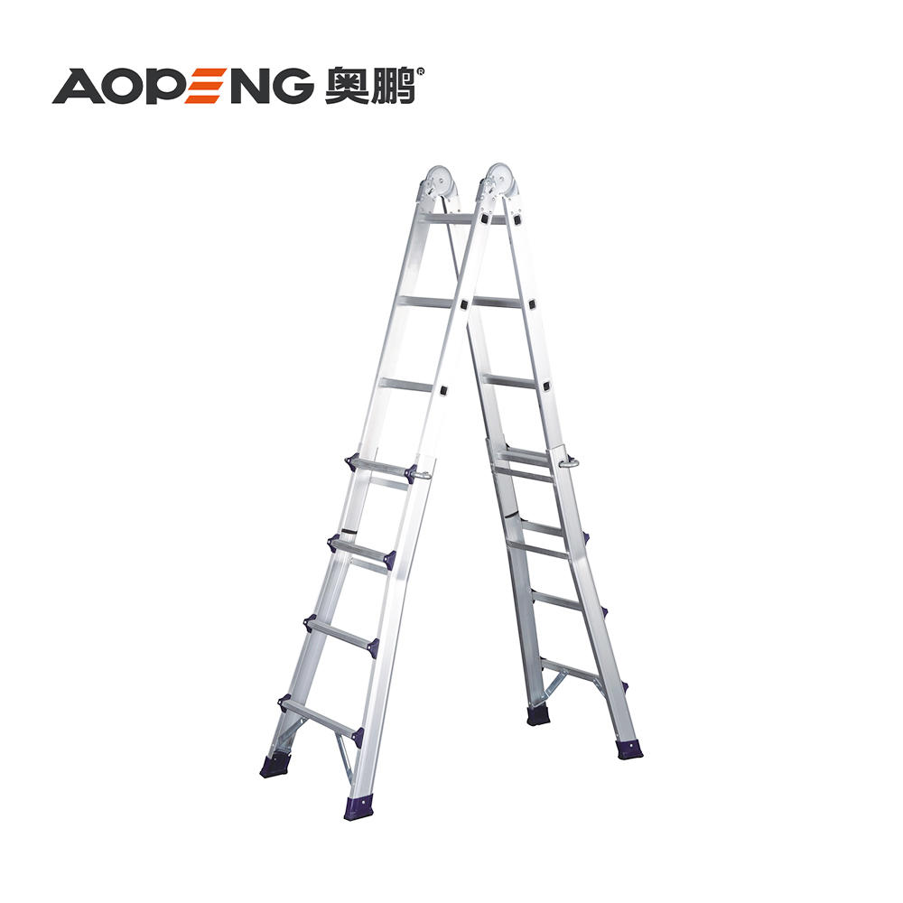 AP-414 Aopeng folding ladder heavy duty step tall ladders multipurpose aluminum extension scaffolding platform, 150kg