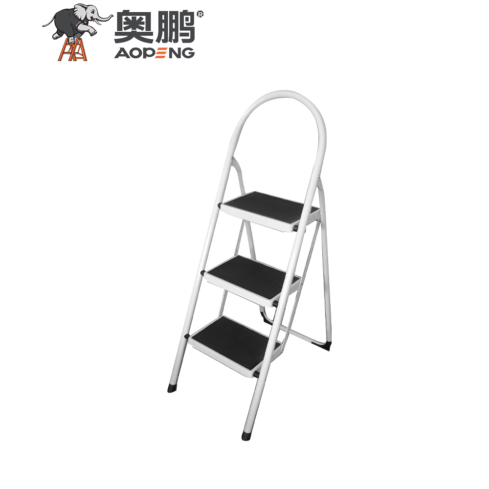 AP-1153 Three step ladder, folding step stool, step stool with wide anti-slip pedal, lightweight, portable folding step ladder with handgrip